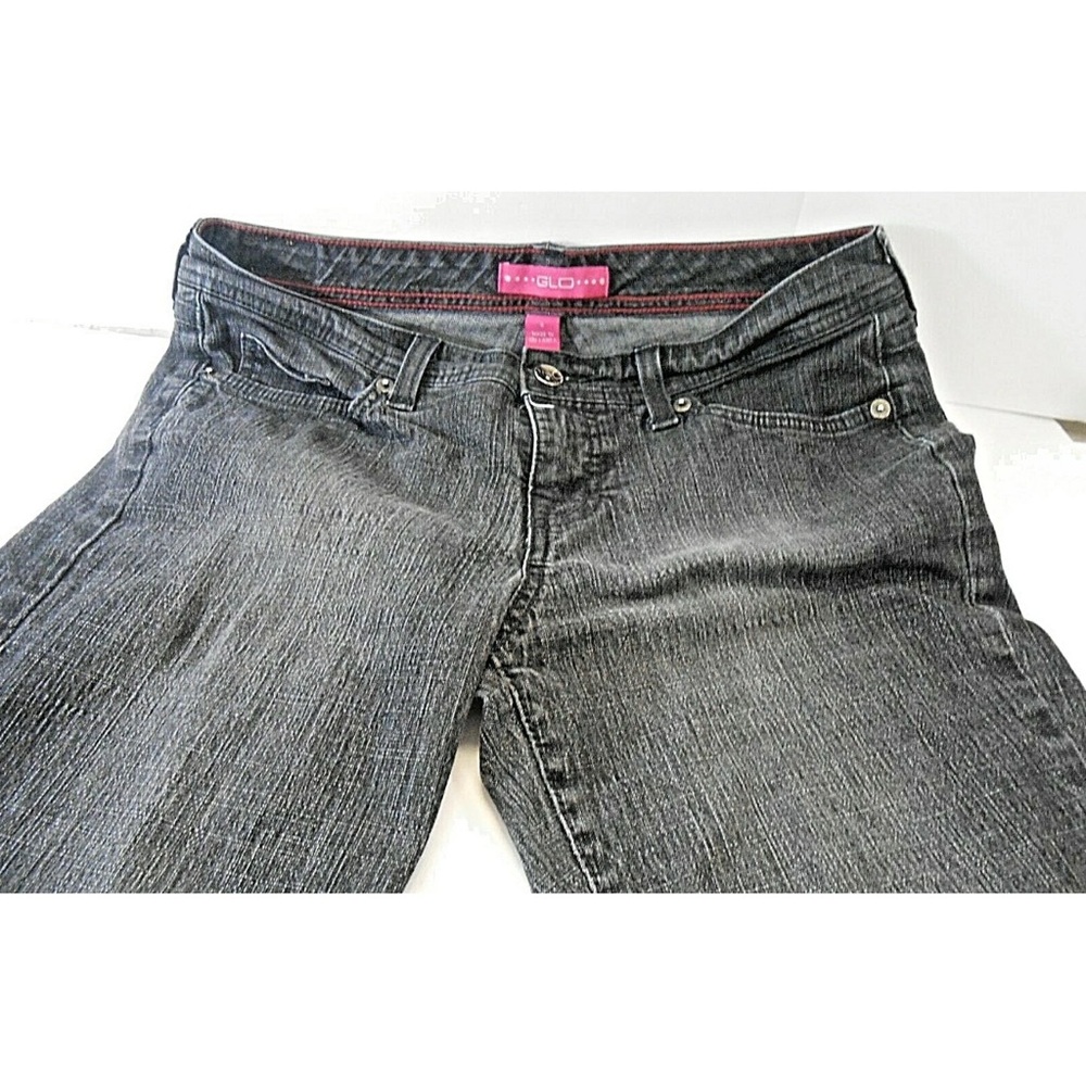 GLO Black Denim Jeans with Embroidered Pockets